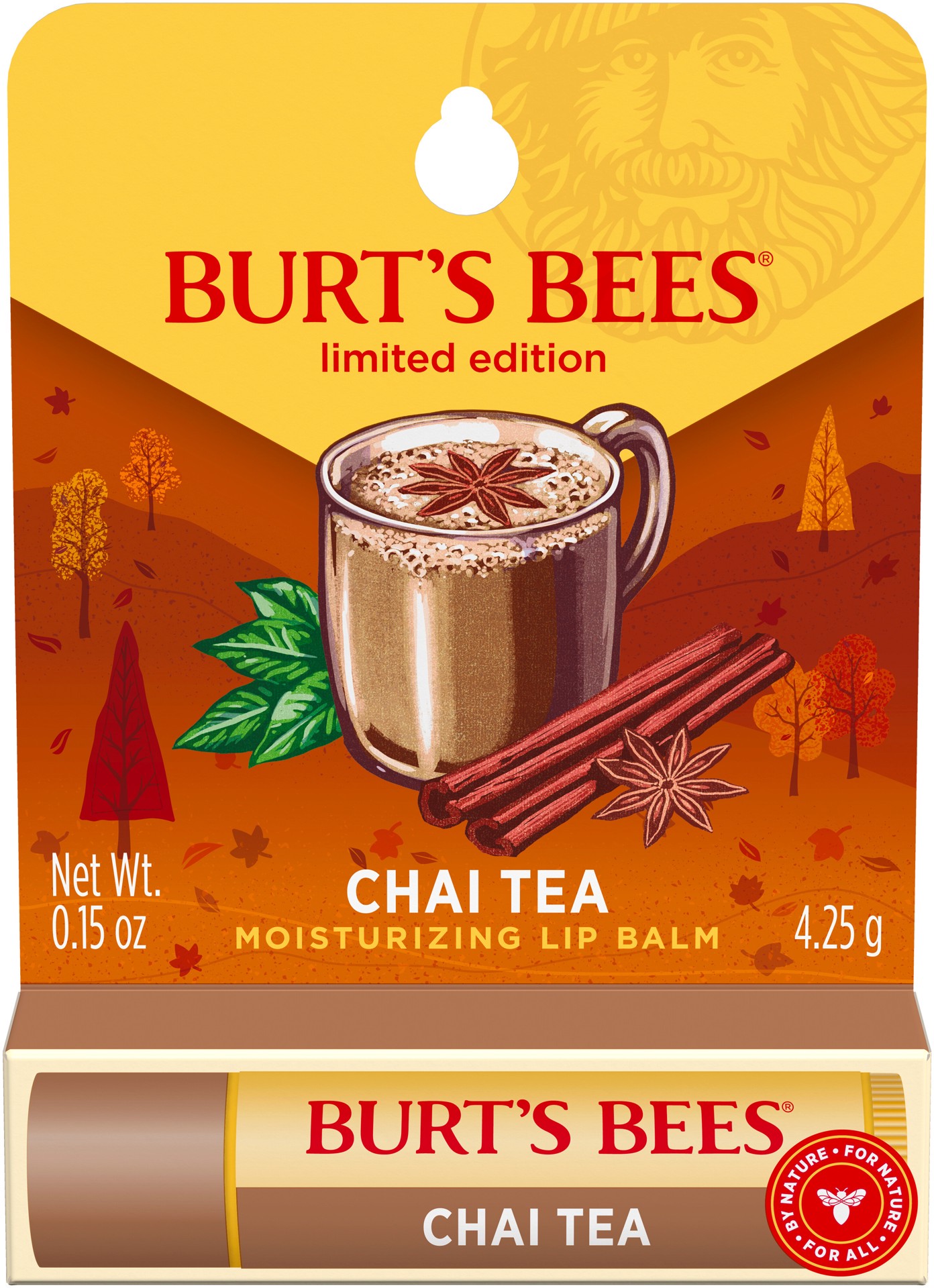 slide 1 of 5, Burt's Bees Chai Tea Moisturizing Lip Balm, Natural Origin Lip Care, 1 Tube, 0.15 oz., 0.15 oz