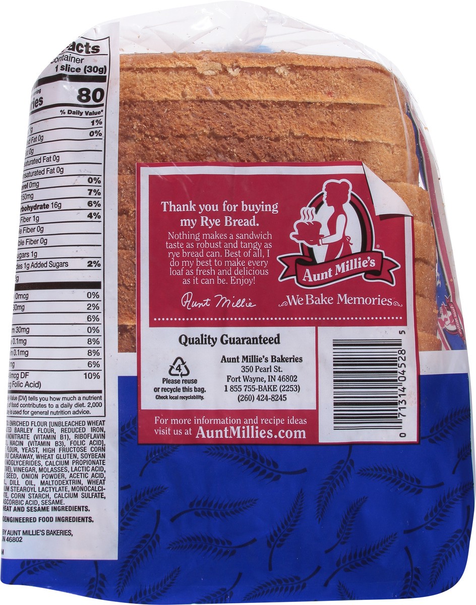 slide 5 of 9, Aunt Millie's Seedless Rye Bread, 16 oz