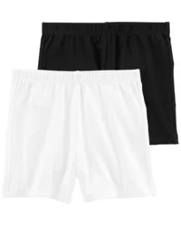 Carter's Kid 2-Pack Tumbling Shorts, Black/White, Size 12