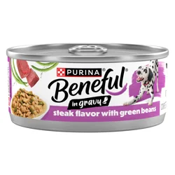 Purina Beneful Steak Flavor with Green Beans Wet Dog Food in Dog Food Gravy - (12) 5.5 oz. Cans