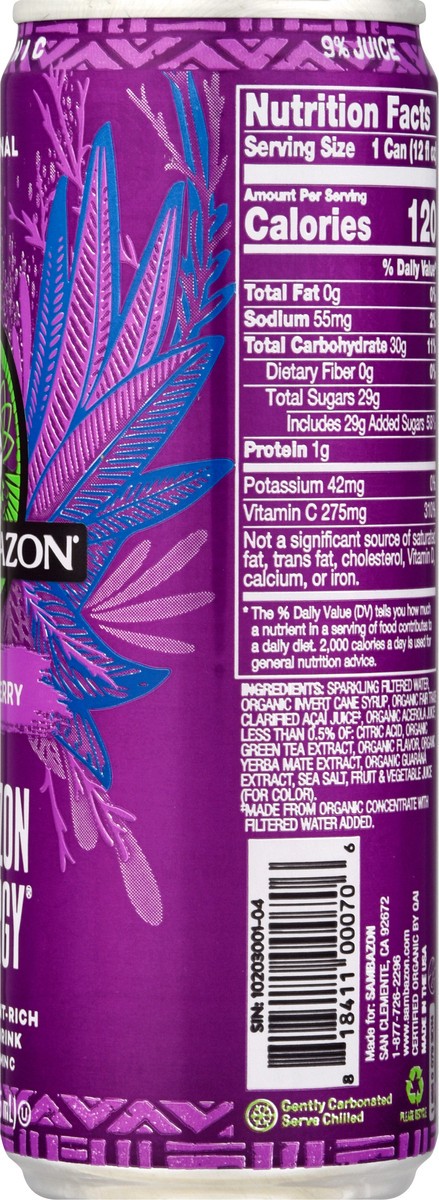 slide 4 of 9, Sambazon Amazon Energy Original Acai Berry Energy Drink - 12 fl oz, 12 fl oz