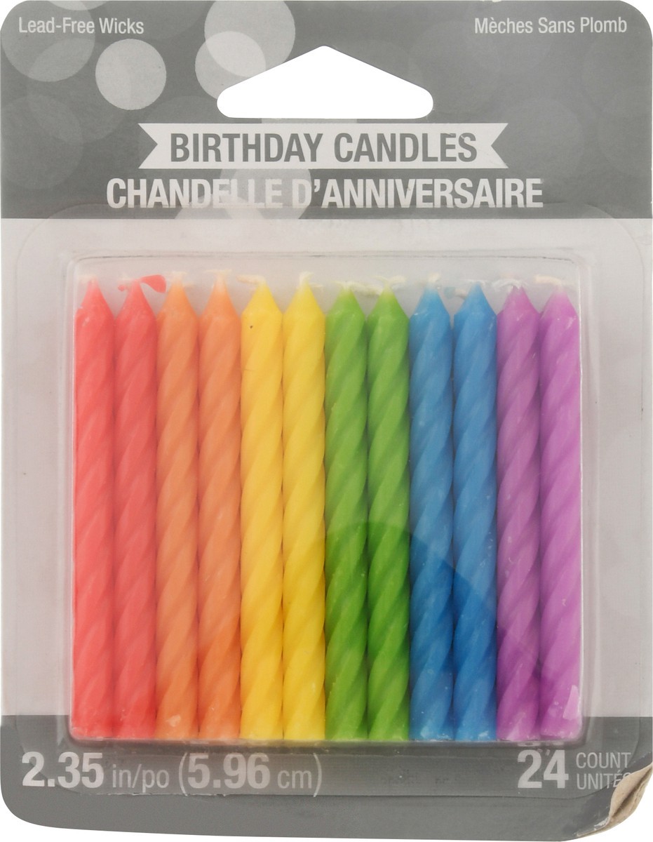slide 9 of 11, Creative Converting Rainbow Spiral Candles, 24 ct