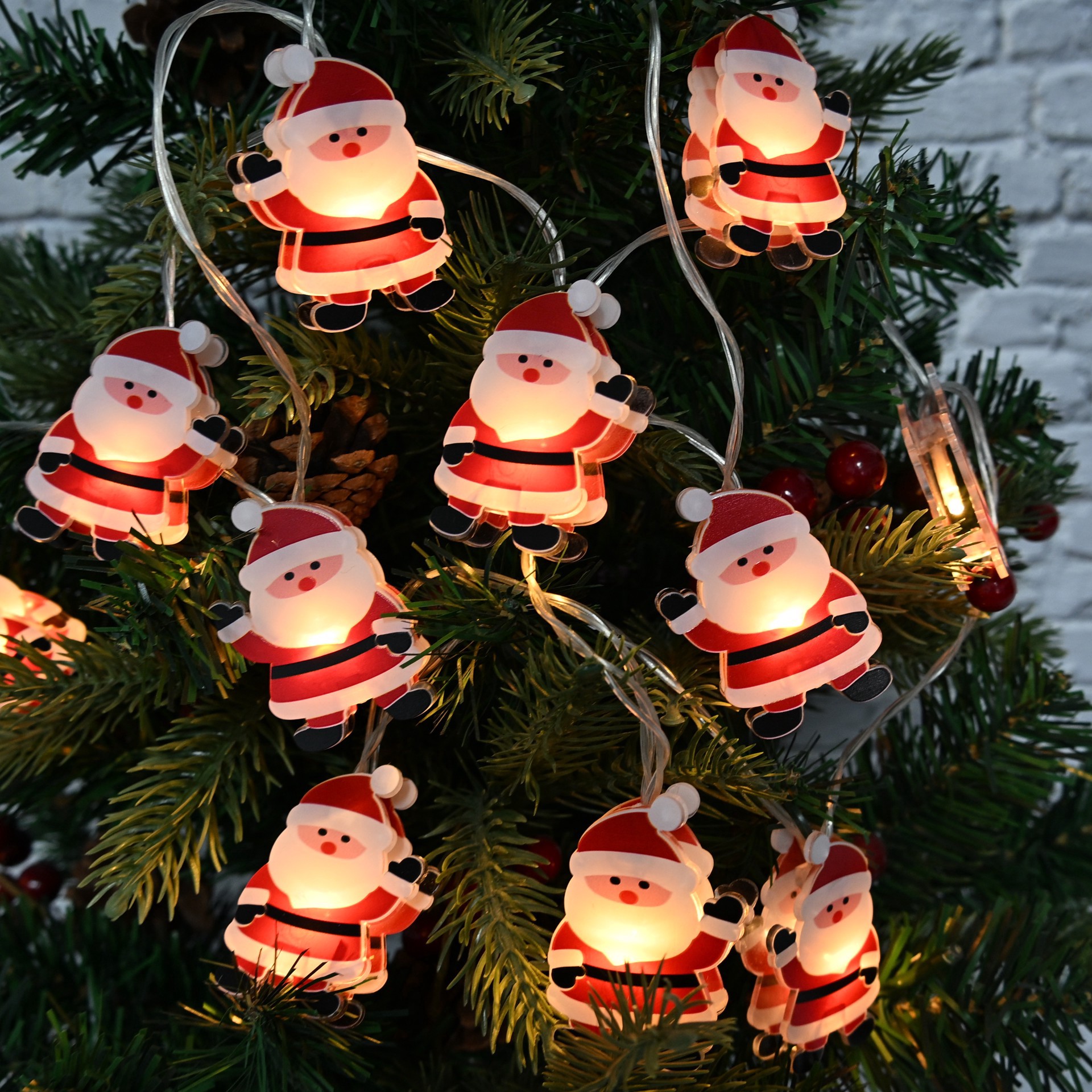 slide 4 of 4, 12ct. Double-Sided Santa Icon String Lights By Ashland, 12 ct