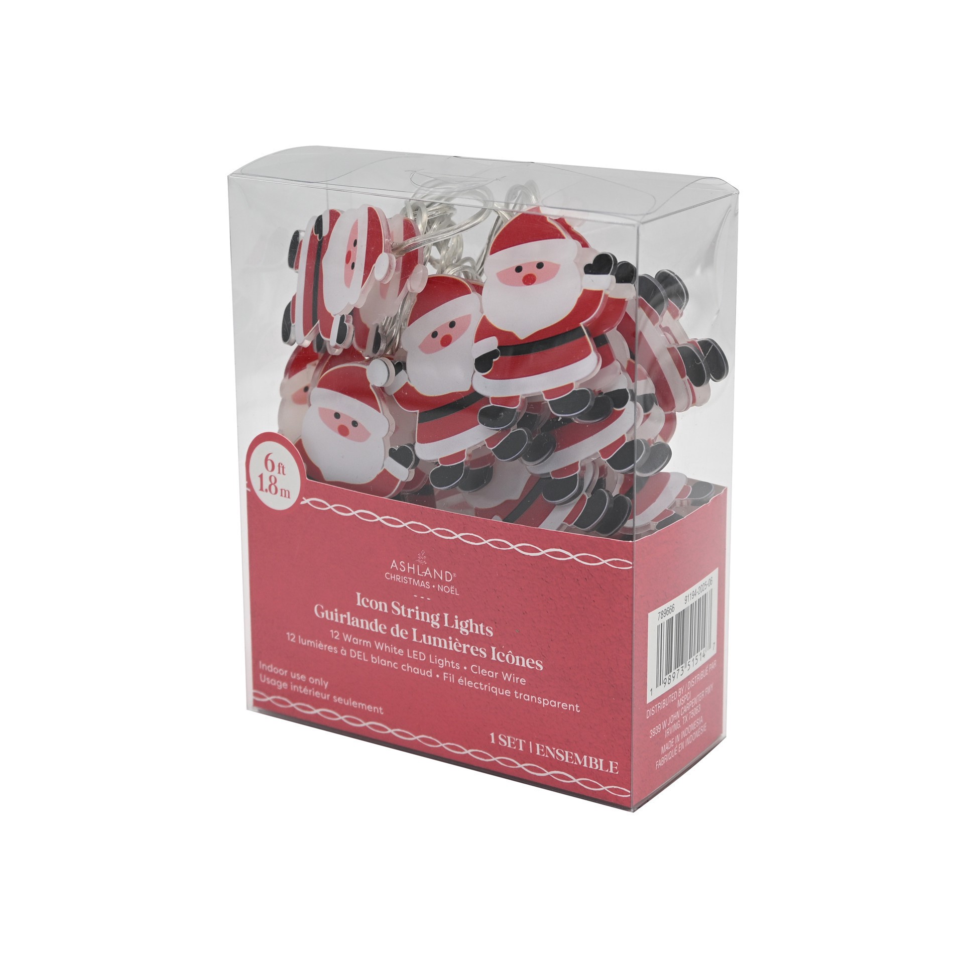 slide 2 of 4, 12ct. Double-Sided Santa Icon String Lights By Ashland, 12 ct