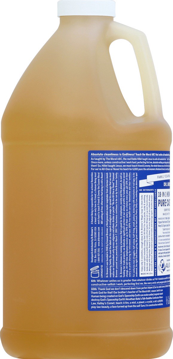 slide 5 of 7, Dr. Bronner's 18-In-1 Hemp Pure-Castile Soap Peppermint, 64 fl oz