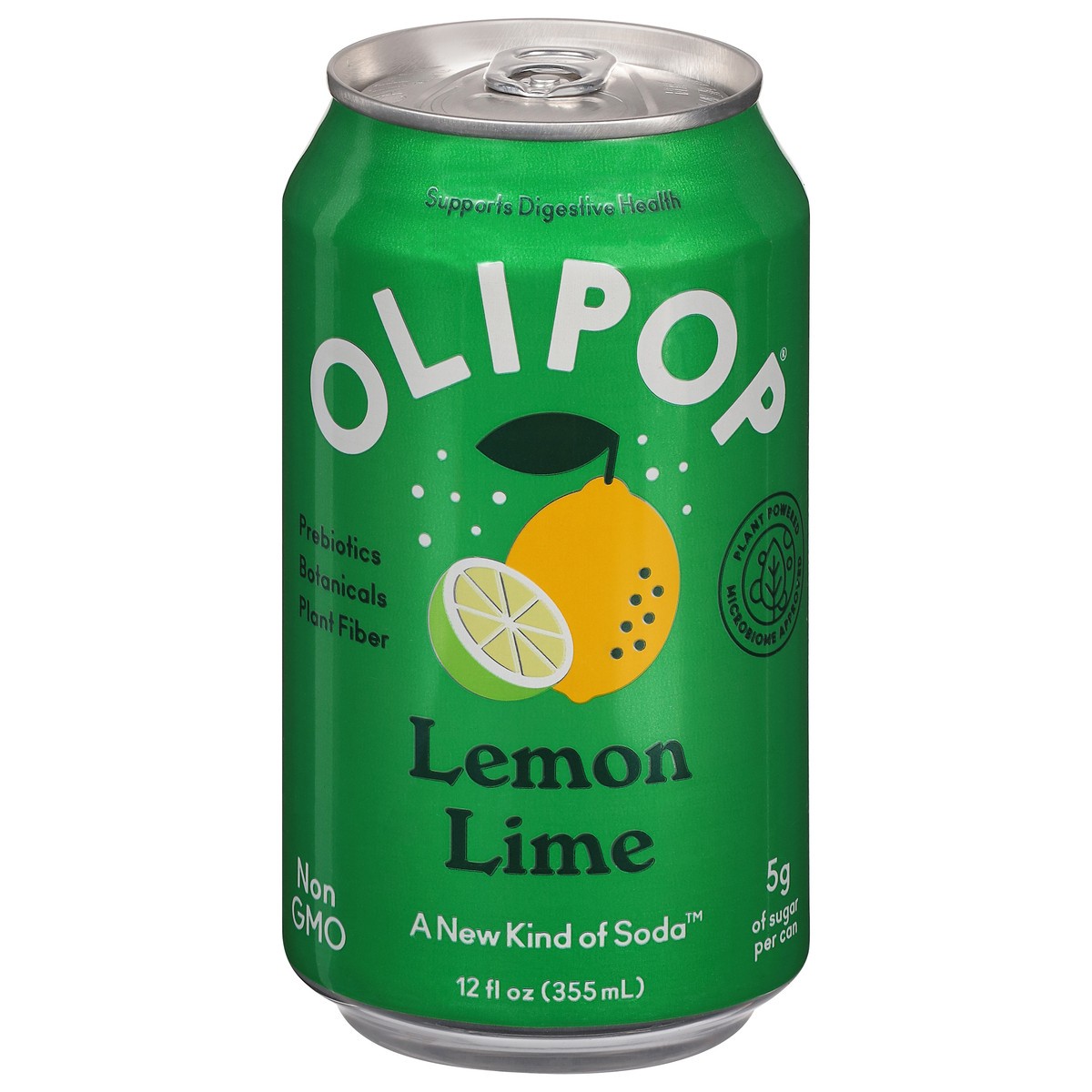 slide 1 of 14, OLIPOP Prebiotic Soda, Lemon Lime, Shelf Stable, 4 ct