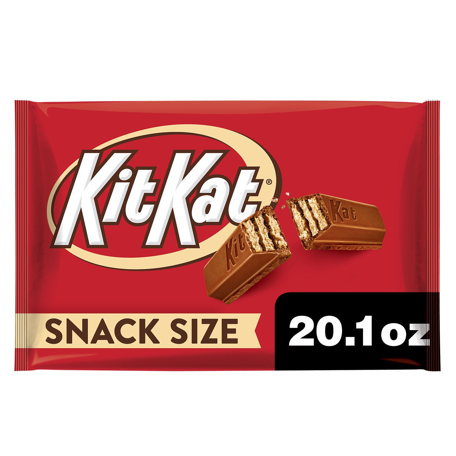 slide 7 of 9, KIT KAT Milk Chocolate Wafer Snack Size, Candy Jumbo Bag, 20.1 oz, 20.1 oz