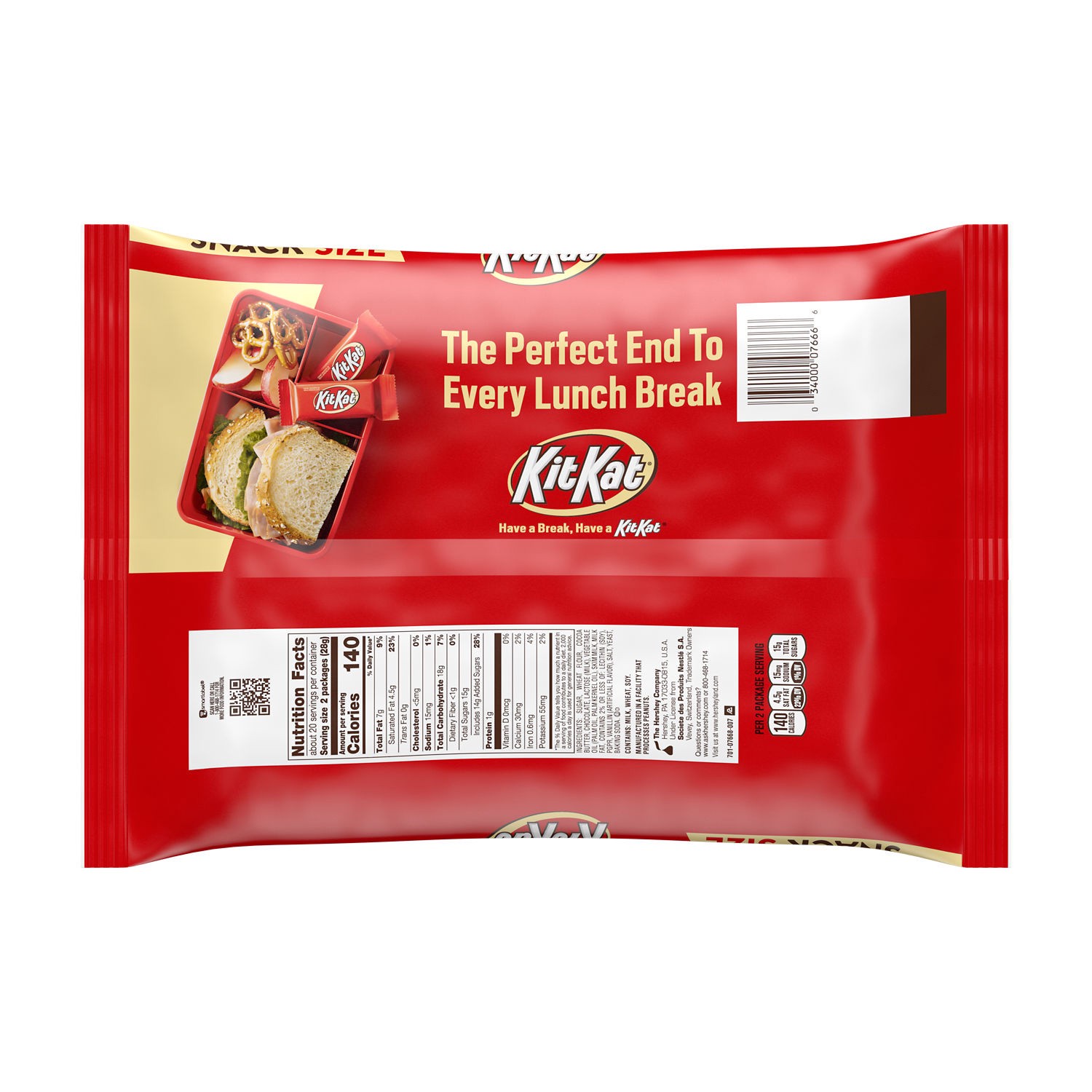 slide 3 of 9, KIT KAT Milk Chocolate Wafer Snack Size, Candy Jumbo Bag, 20.1 oz, 20.1 oz