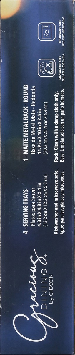 slide 9 of 9, Gibson Home Stoneware Sectional Tray Set with Metal Rack 1 ea, 1 ea