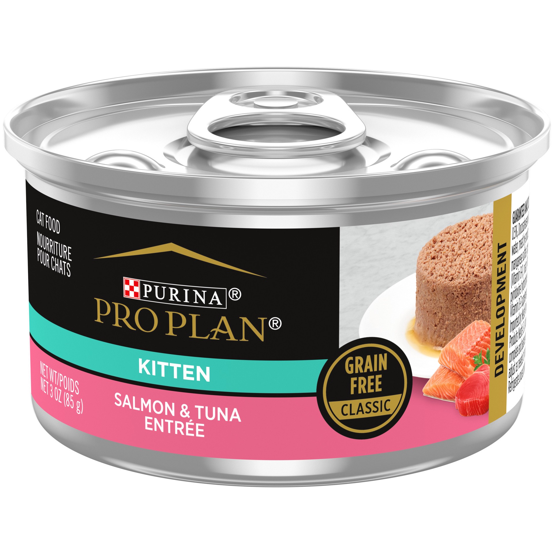 slide 1 of 7, Pro Plan Purina Pro Plan Grain Free, Pate, High Protein Wet Kitten Food, DEVELOPMENT Salmon & Tuna Entree, 3 oz