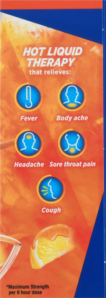 slide 2 of 13, Theraflu Max Strength Daytime Flu Medicine for Flu Symptom Relief with Acetaminophen and Dextromethorphan HBr, Honey Lemon Flavored - 6 Powder Packets, 6 ct