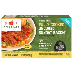 Applegaten Applegate Farms Hickory Smoked Fully Cooked Uncured Sunday Bacon