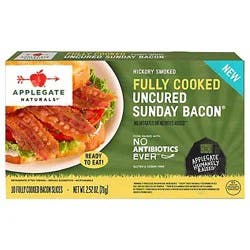 Applegaten Applegate Farms Hickory Smoked Fully Cooked Uncured Sunday Bacon