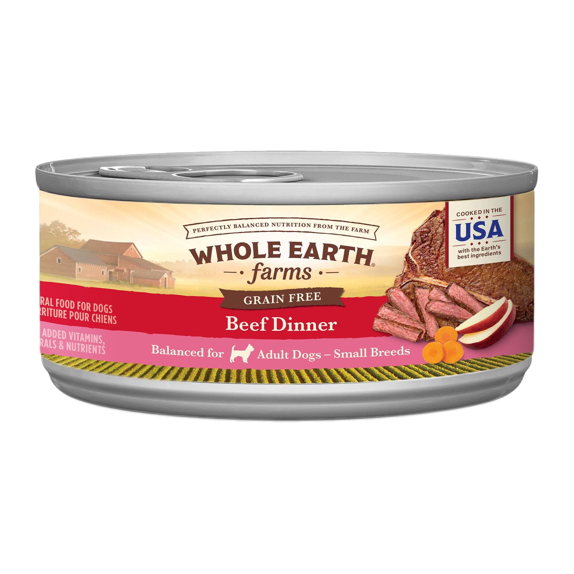 slide 1 of 4, Whole Earth Farms Grain Free Small Breed Wet Dog Food Beef Dinner - 3 oz Can, 1 ct