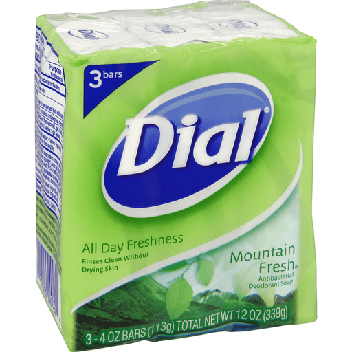 slide 2 of 9, Dial Deodorant Soap Antibacterial Mountain Fresh, 3 ct; 4 oz