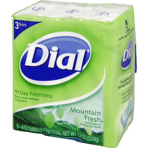 slide 4 of 9, Dial Deodorant Soap Antibacterial Mountain Fresh, 3 ct; 4 oz