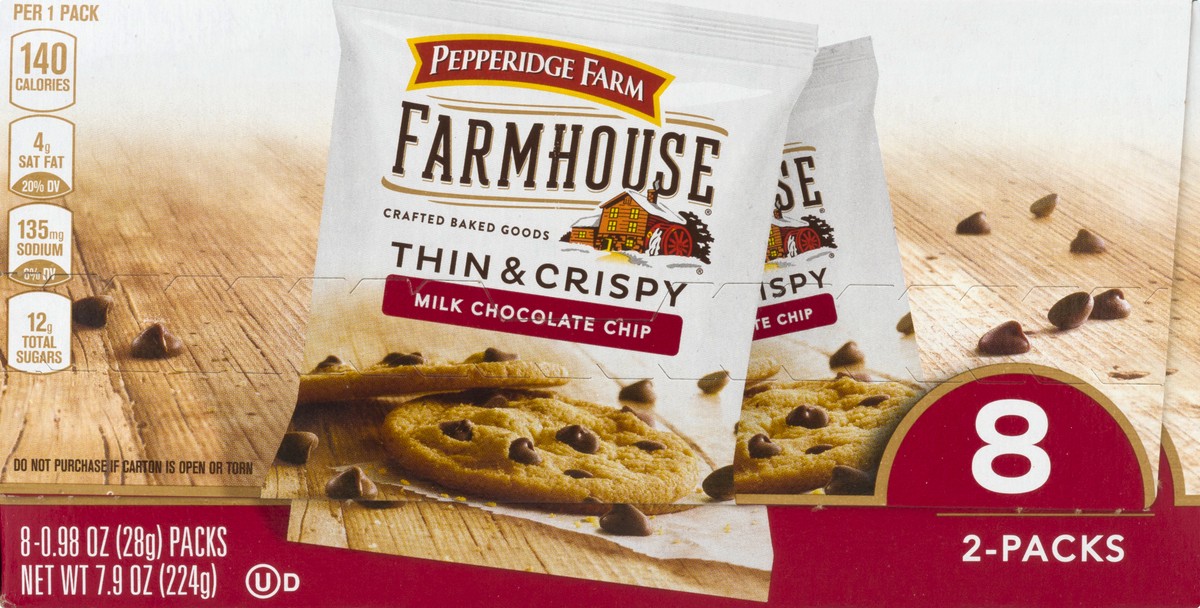 slide 4 of 10, Pepperidge Farm Thin & Crispy Milk Chocolate Chip Cookies, 7.9 oz