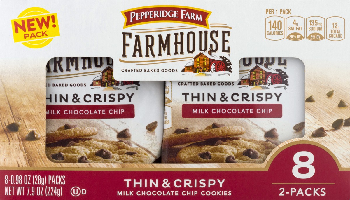 slide 3 of 10, Pepperidge Farm Thin & Crispy Milk Chocolate Chip Cookies, 7.9 oz