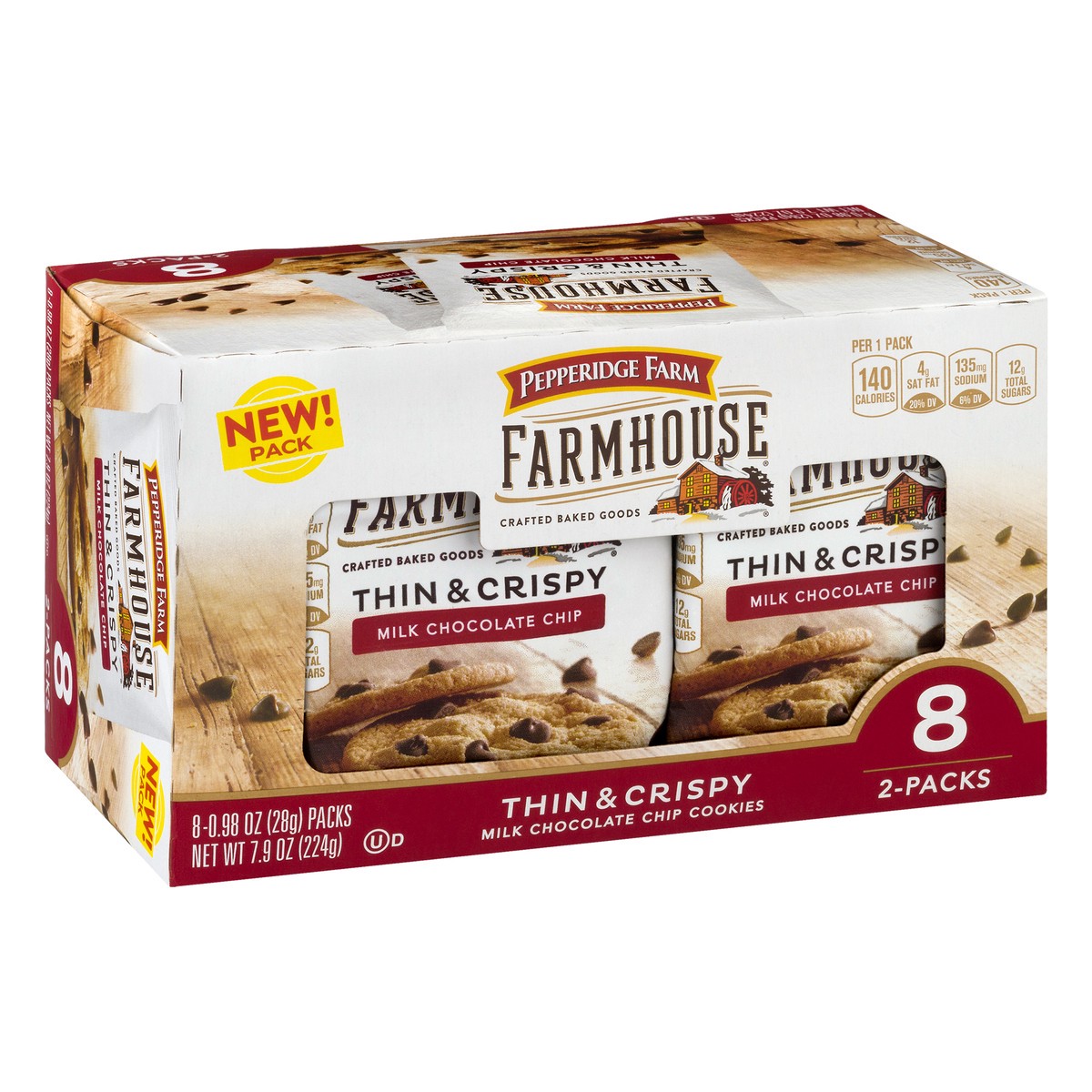 slide 8 of 10, Pepperidge Farm Thin & Crispy Milk Chocolate Chip Cookies, 7.9 oz