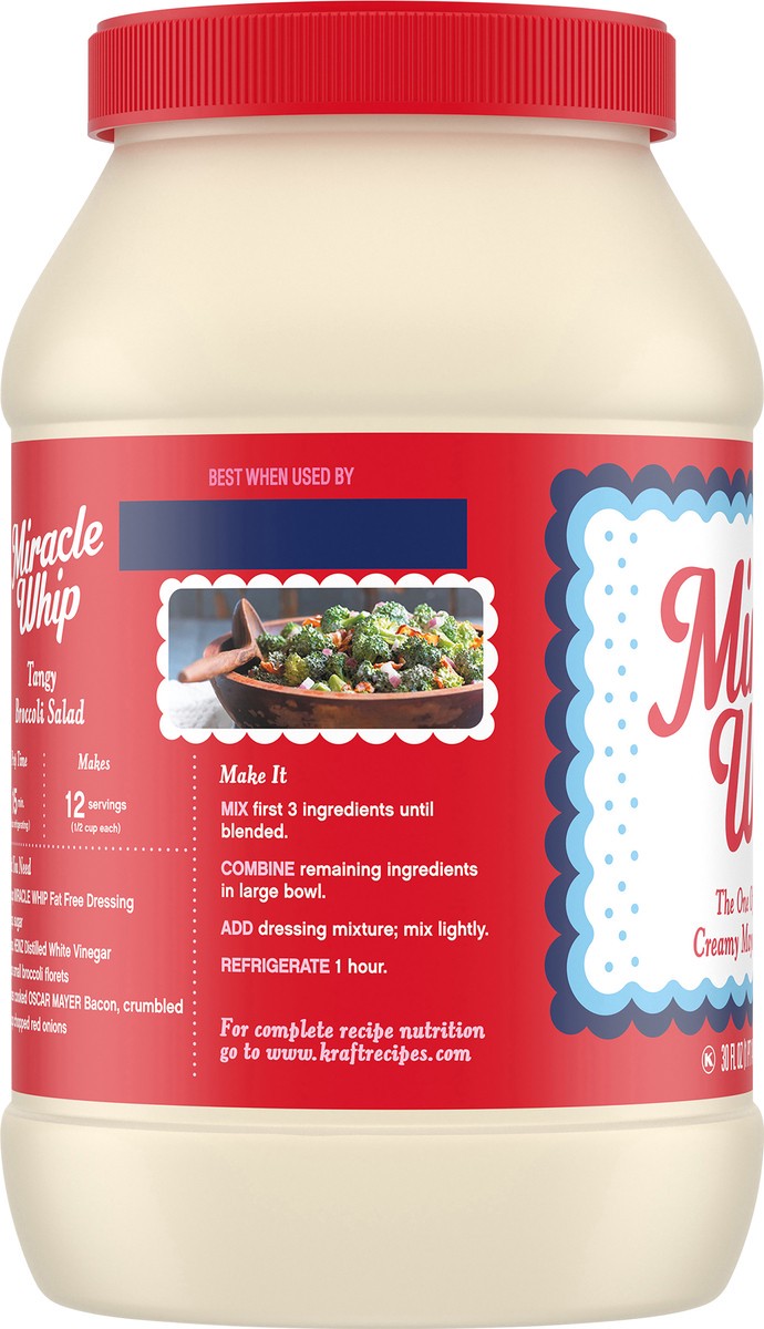 slide 7 of 14, Miracle Whip Fat Free Dressing, 30 fl oz Jar, 30 fl oz