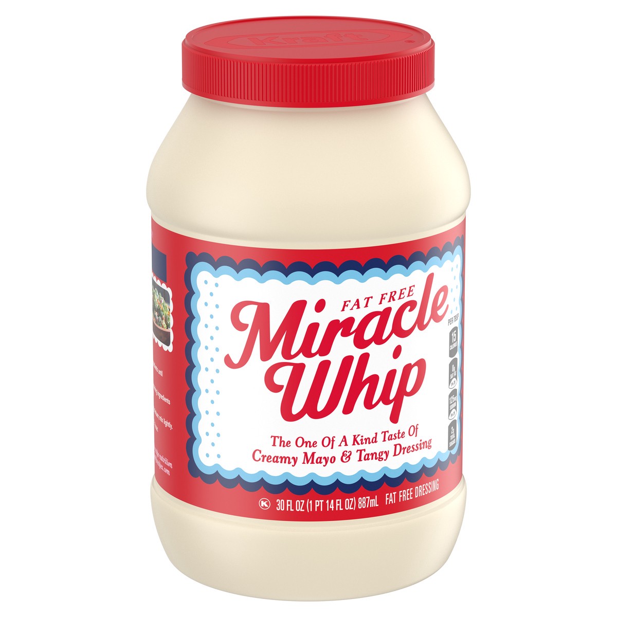 slide 6 of 14, Miracle Whip Fat Free Dressing, 30 fl oz Jar, 30 fl oz