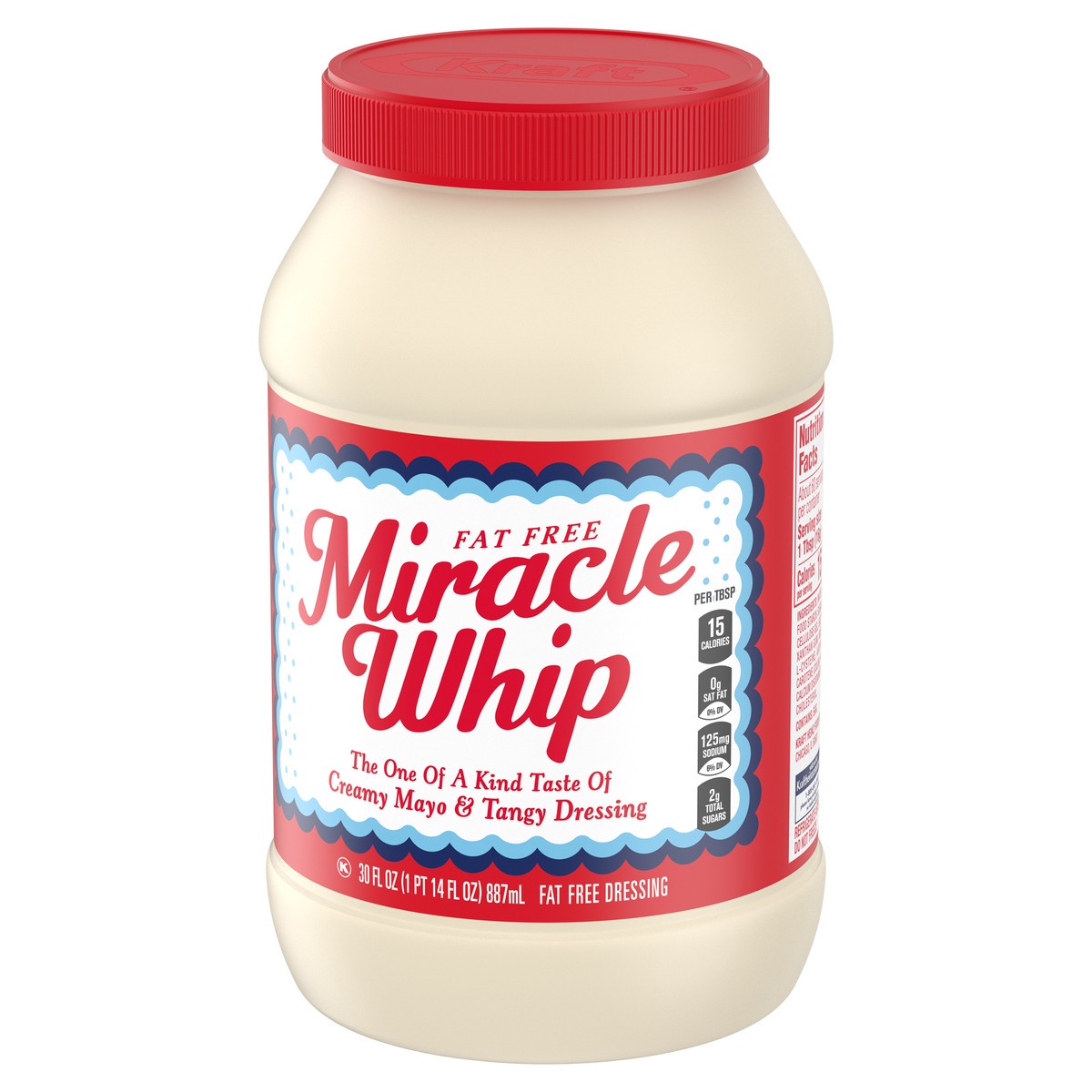 slide 5 of 14, Miracle Whip Fat Free Dressing, 30 fl oz Jar, 30 fl oz