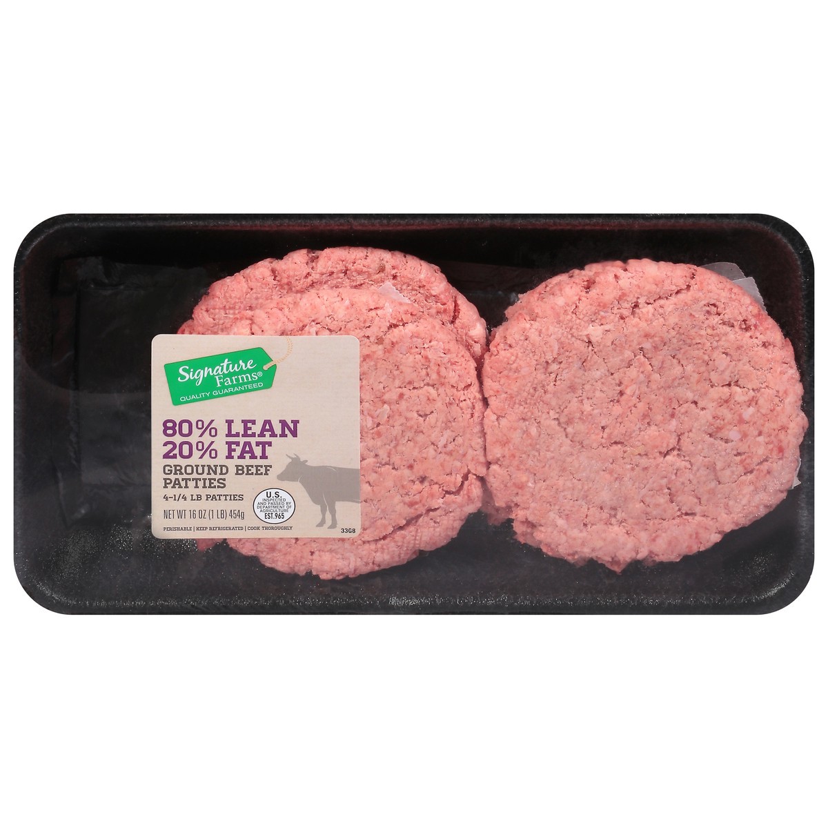Signature Farms 80 Lean 20 Fat Ground Beef Patties 16 oz Shipt