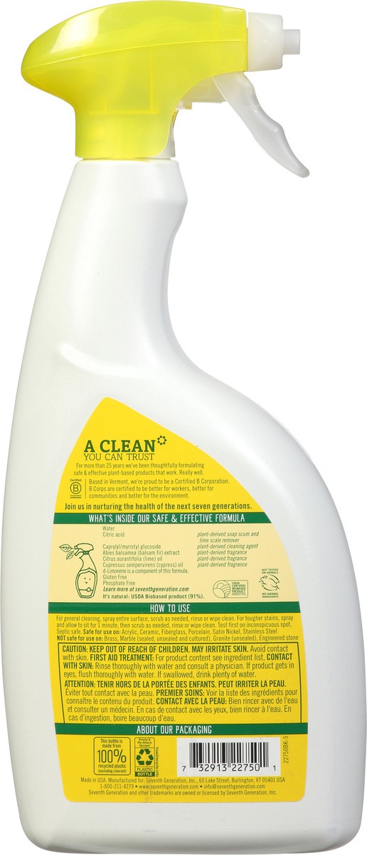 slide 6 of 9, Seventh Generation Emerald Cypress & Fir Natural Tub & Tile Cleaner 32 fl oz Bottle, 32 fl oz