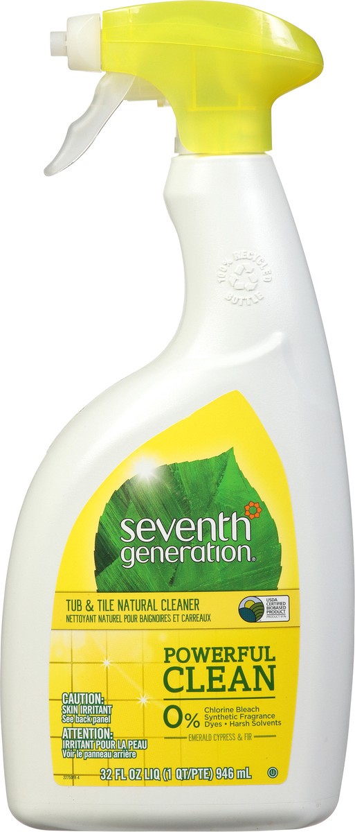 slide 3 of 9, Seventh Generation Emerald Cypress & Fir Natural Tub & Tile Cleaner 32 fl oz Bottle, 32 fl oz