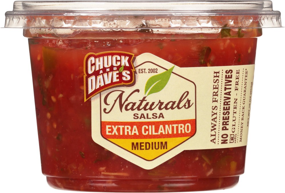 slide 2 of 4, Chuck and Dave's Naturals Extra Cilantro Medium Salsa, 16 oz