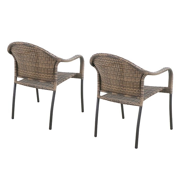 Destination Summer Barrington Wicker Stackable Patio Chairs