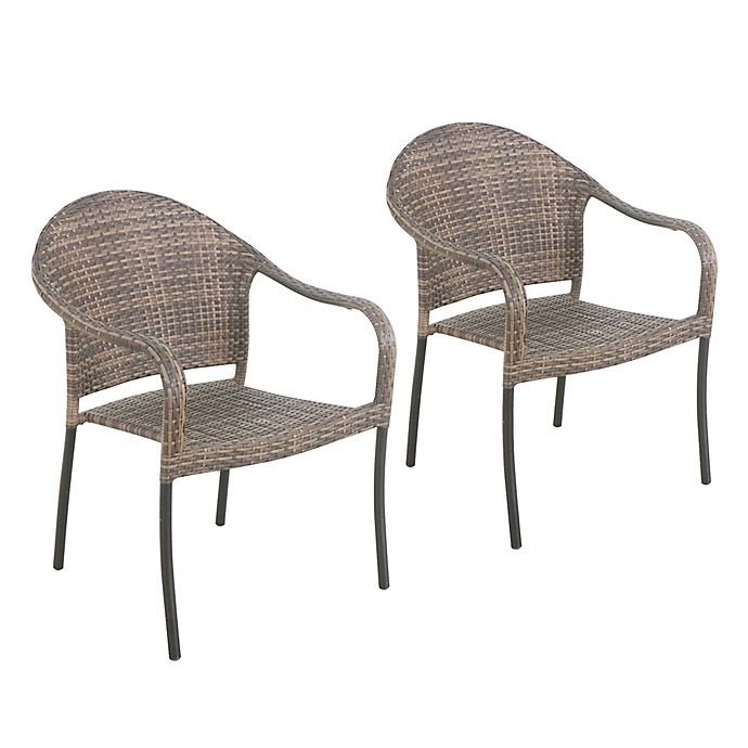 Destination Summer Barrington Wicker Stackable Patio Chairs