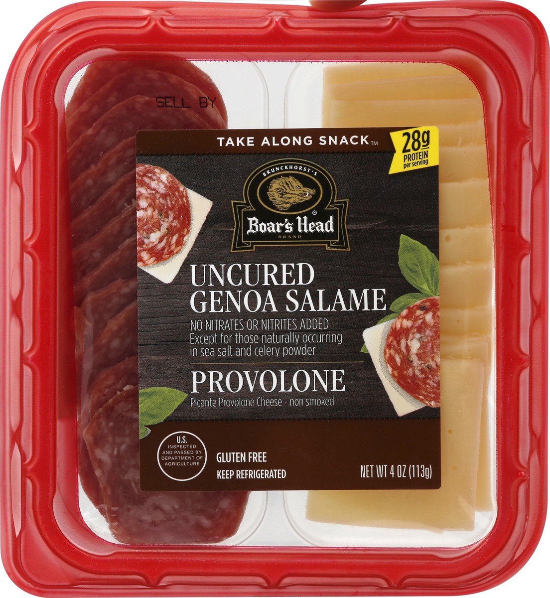 slide 5 of 7, Boar's Head Uncured Genoa Salame & Picante Provolone Cheese Snack Tray, 