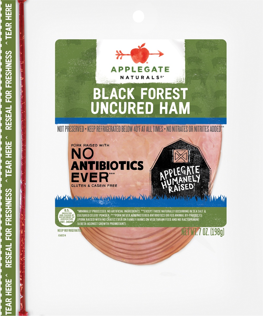 slide 7 of 9, Applegate Natural Black Forest Uncured Ham Sliced, 7 oz