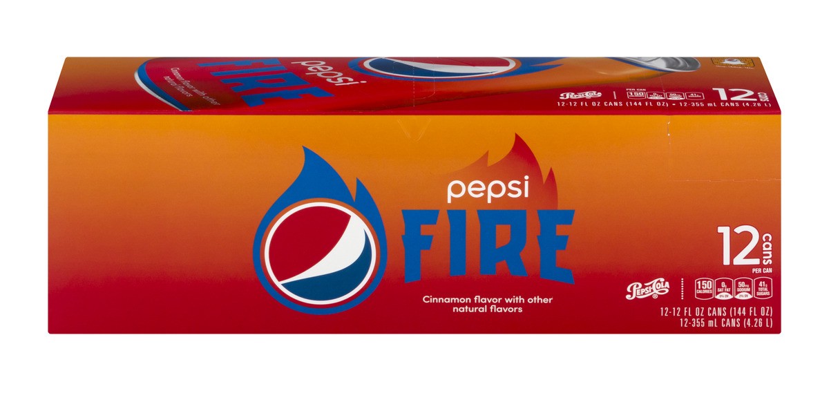 slide 1 of 7, Pepsi Fire Cola (12 - 12 Fluid Ounce) 144 Fluid Ounce Aluminum Can - 144 oz, 12 ct; 12 fl oz