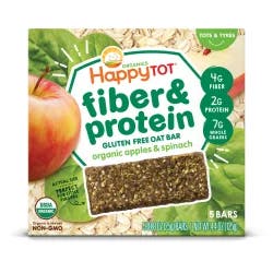 Happy Tot Organic Apples & Spinach Fiber & Protein Oat Bar