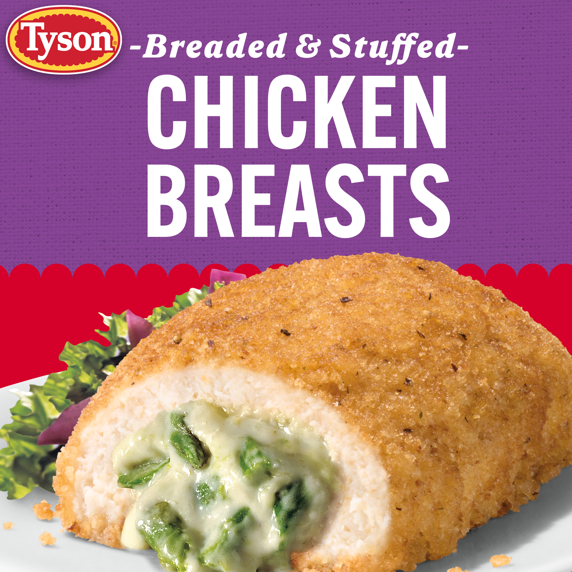 slide 10 of 10, Tyson Frozen Stuffed Chicken Breasts Asparagus Cheese, 2 Count, 2 ct