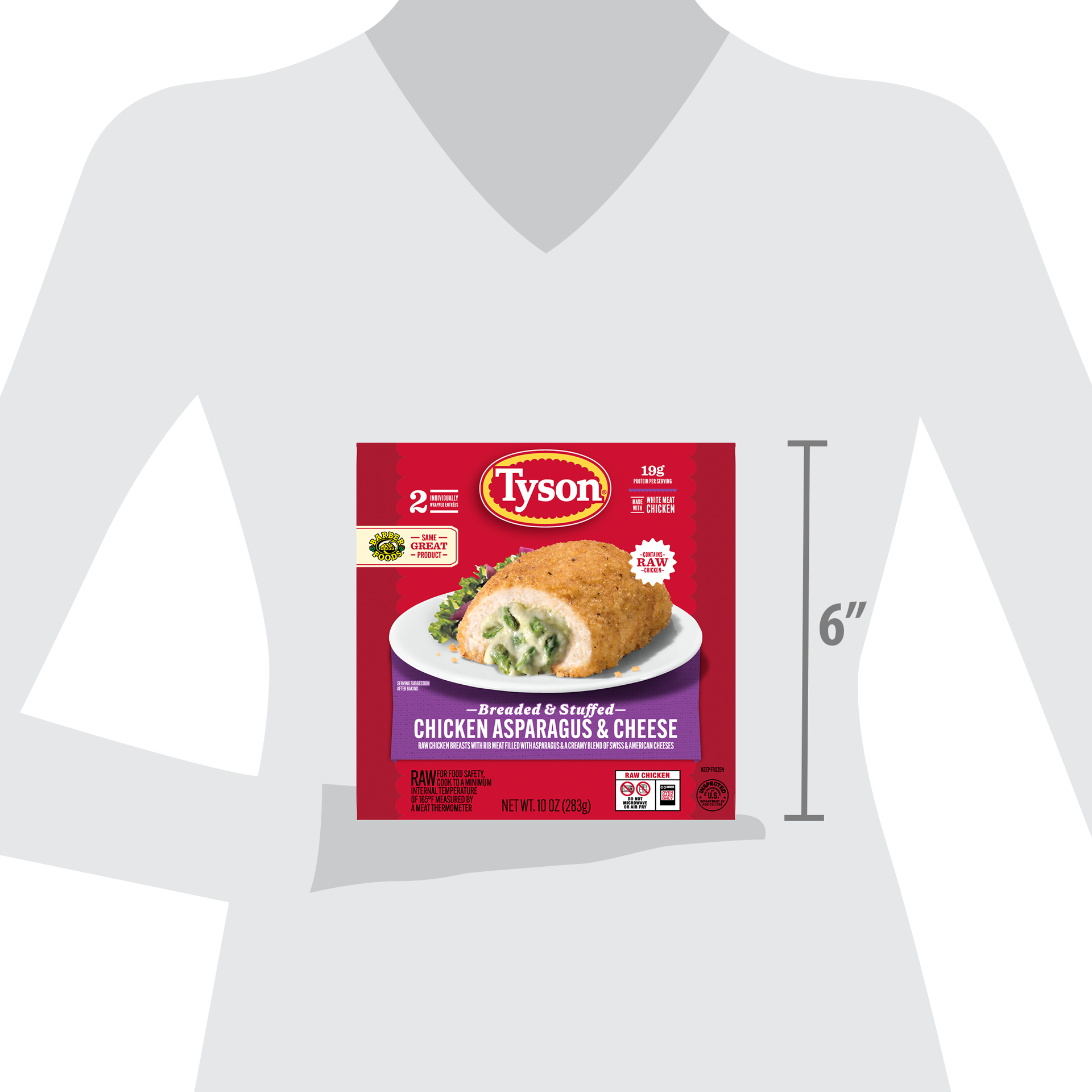 slide 3 of 10, Tyson Frozen Stuffed Chicken Breasts Asparagus Cheese, 2 Count, 2 ct