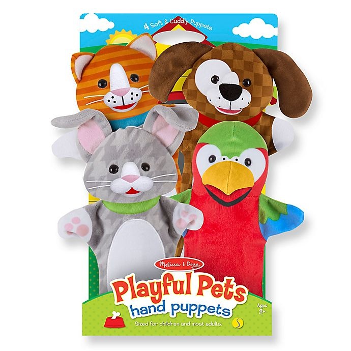 slide 1 of 1, Melissa & Doug Playful Pets Hand Puppets, 4 ct