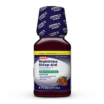 slide 1 of 1, H-E-B Nighttime Sleep Aid Berry, 4 ct