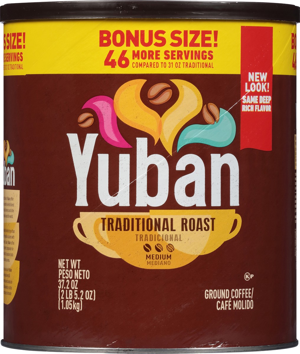 slide 4 of 7, Yuban Traditional Roast Medium Roast Ground Coffee Bonus Size, 37.2 oz Canister, 37.2 oz