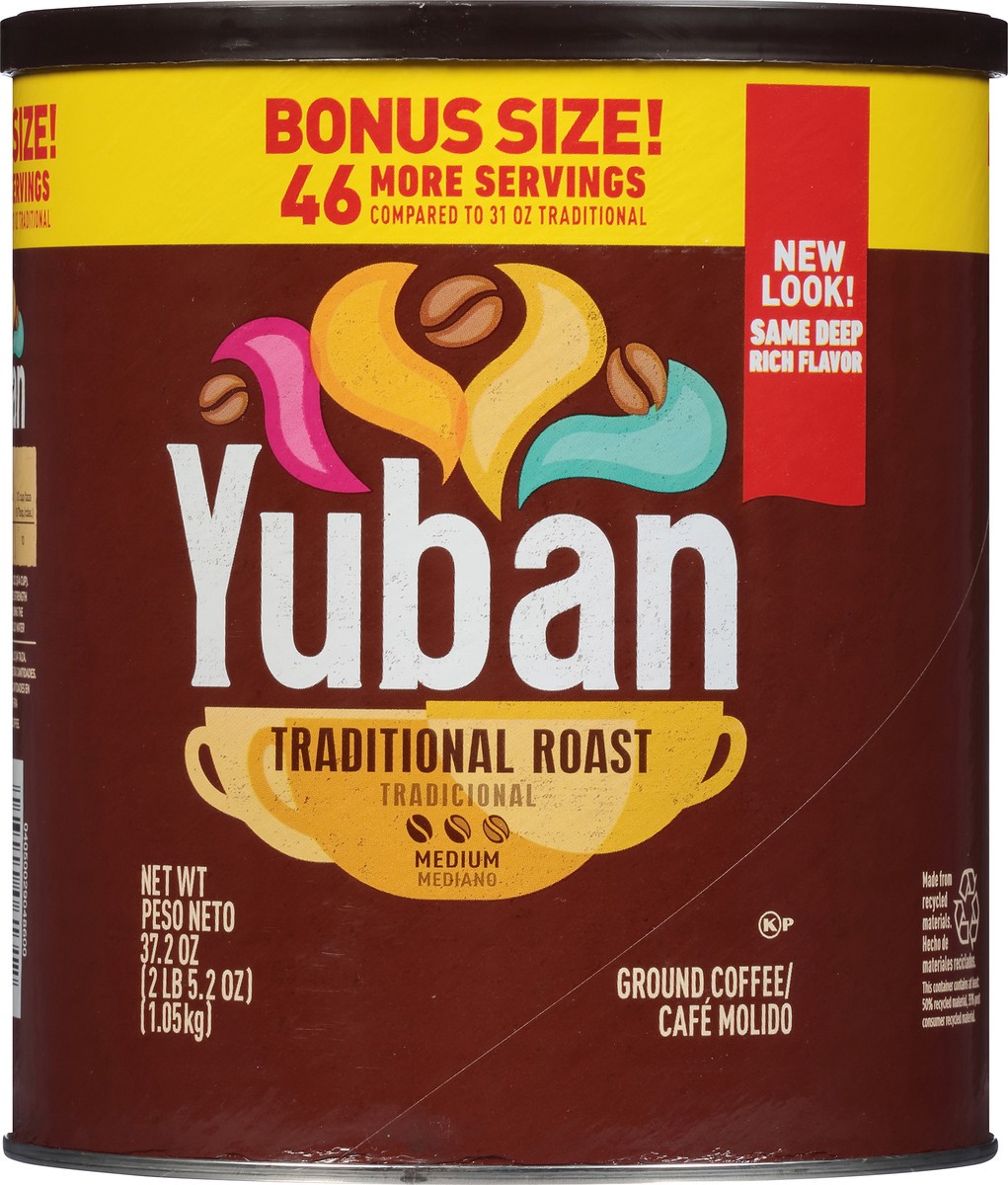 slide 2 of 7, Yuban Traditional Roast Medium Roast Ground Coffee Bonus Size, 37.2 oz Canister, 37.2 oz