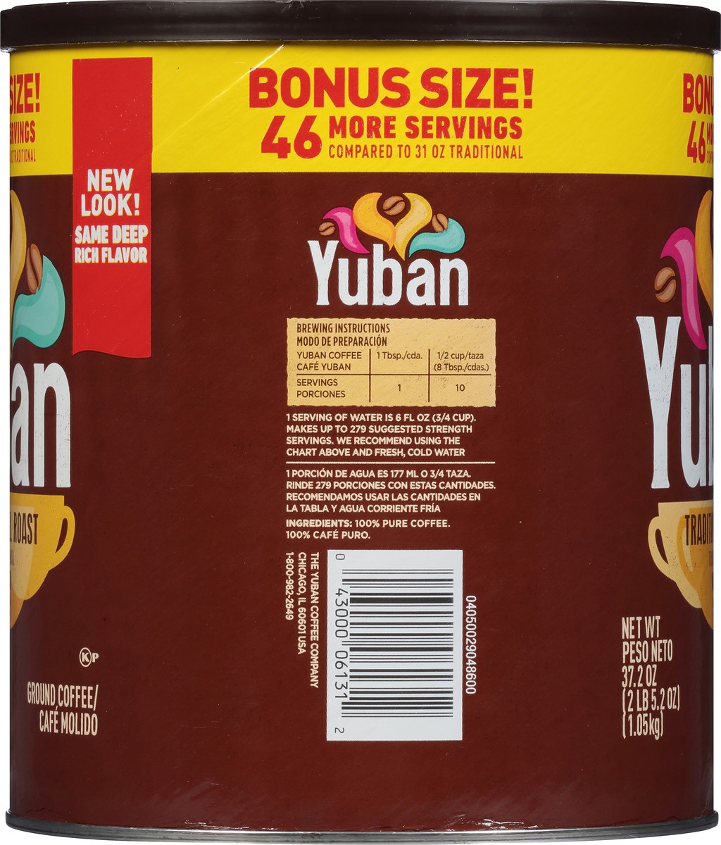 slide 6 of 7, Yuban Traditional Roast Medium Roast Ground Coffee Bonus Size, 37.2 oz Canister, 37.2 oz