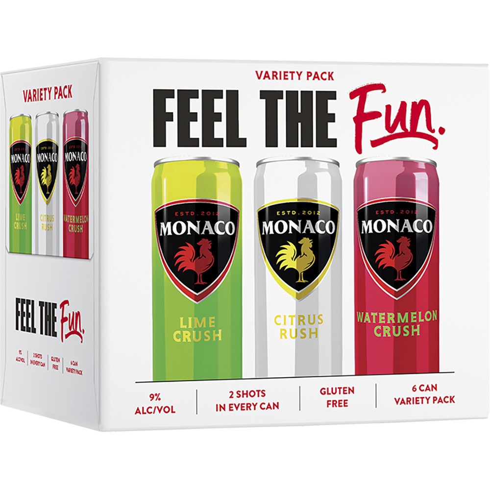 slide 1 of 1, Monaco Assorted Cocktail Mixers Variety Pack 6 - 12 oz Cans, 12 oz