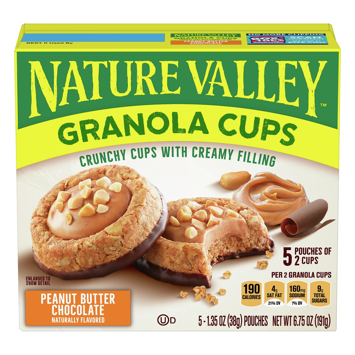 slide 1 of 9, Nature Valley Peanut Butter Chocolate Granola Cups 5 ea, 5 ct