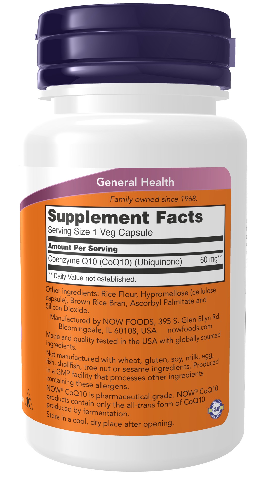 slide 4 of 4, NOW CoQ10 60 mg - 60 Veg Capsules, 60 ct