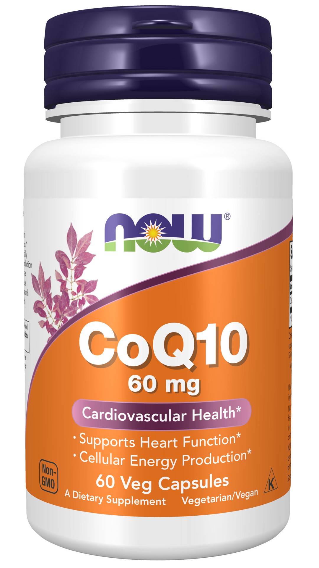 slide 1 of 4, NOW CoQ10 60 mg - 60 Veg Capsules, 60 ct