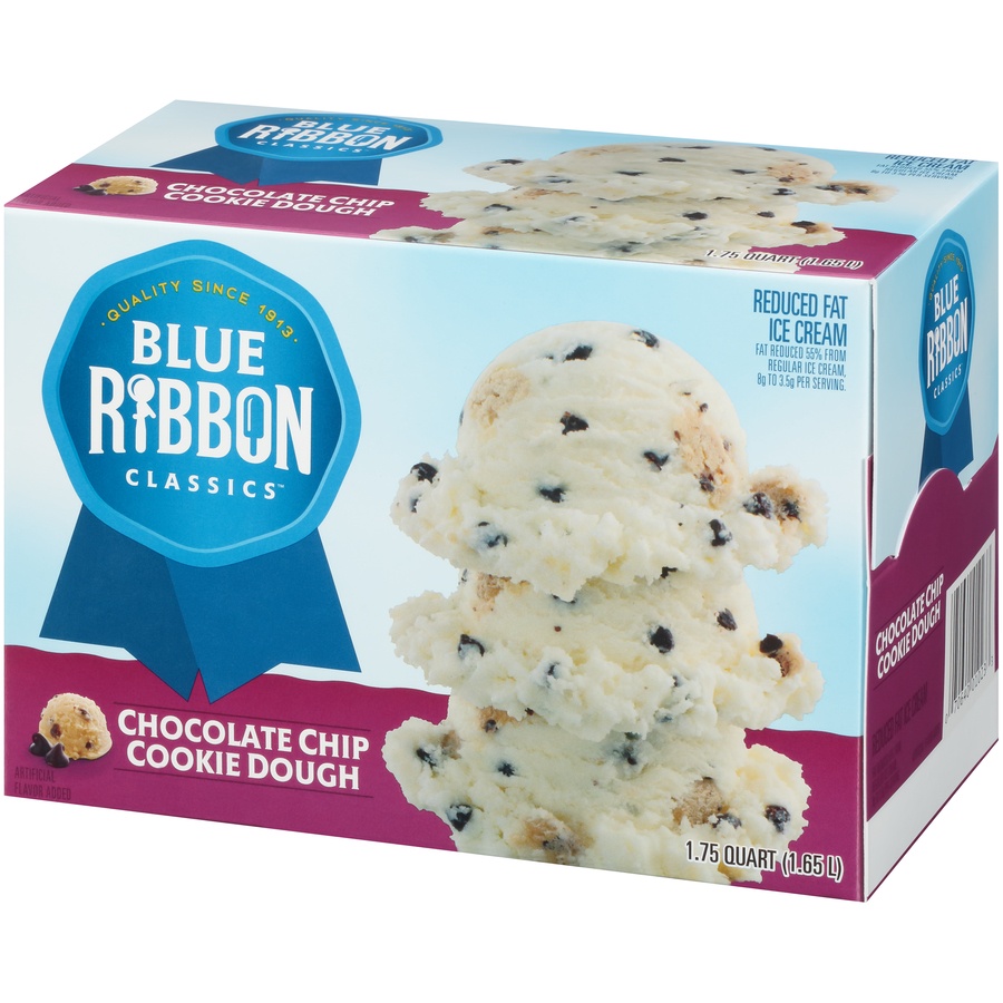 slide 3 of 8, Blue Ribbon Classics by Blue Bunny Chocolate Chip Cookie Dough Light Ice Cream, 1.75 qt
