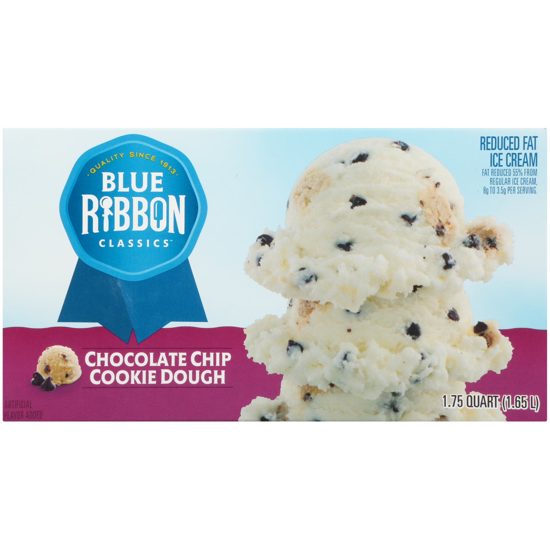 slide 5 of 8, Blue Ribbon Classics by Blue Bunny Chocolate Chip Cookie Dough Light Ice Cream, 1.75 qt