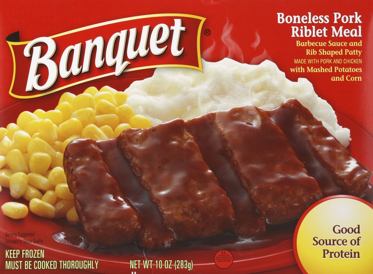 slide 5 of 6, Banquet Boneless Pork Riblet Meal, 10 oz